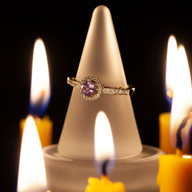 Natural Alexandrite Diamond 18k White and Yellow Gold Engagement Ring - The Alexandrite